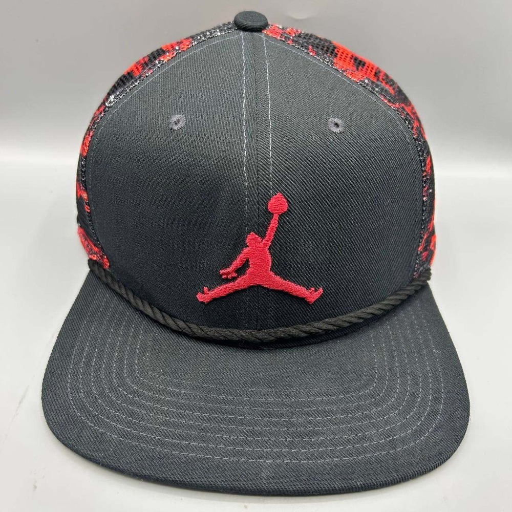 Air Jordan Trucker Hat Men Red Cloud Camo Embroidered Jumpman Snap Back Cap